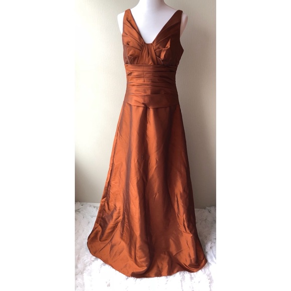 copper colored evening gowns